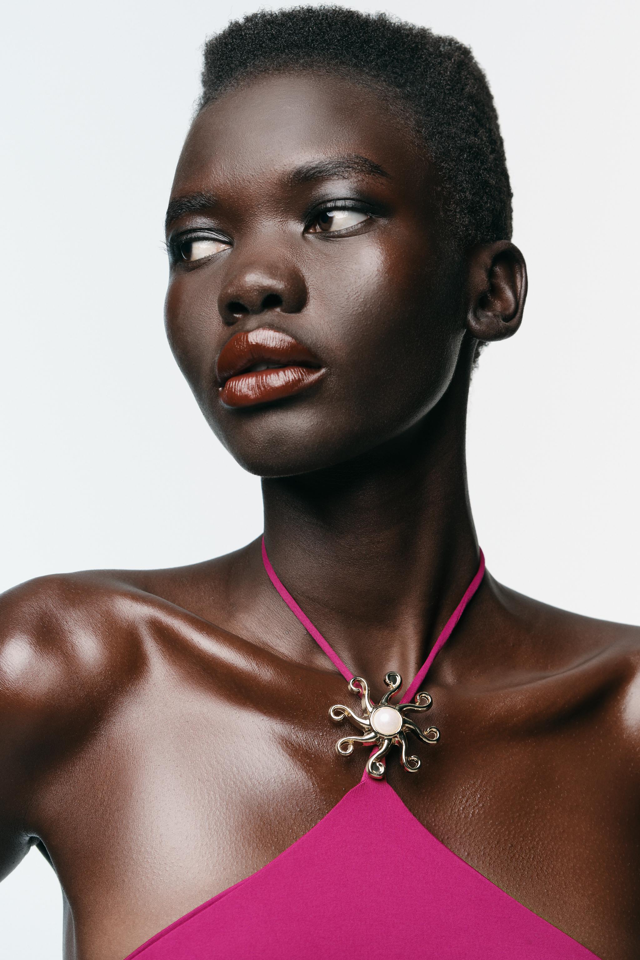 ROBE POLYAMIDE HALTER SOLEIL